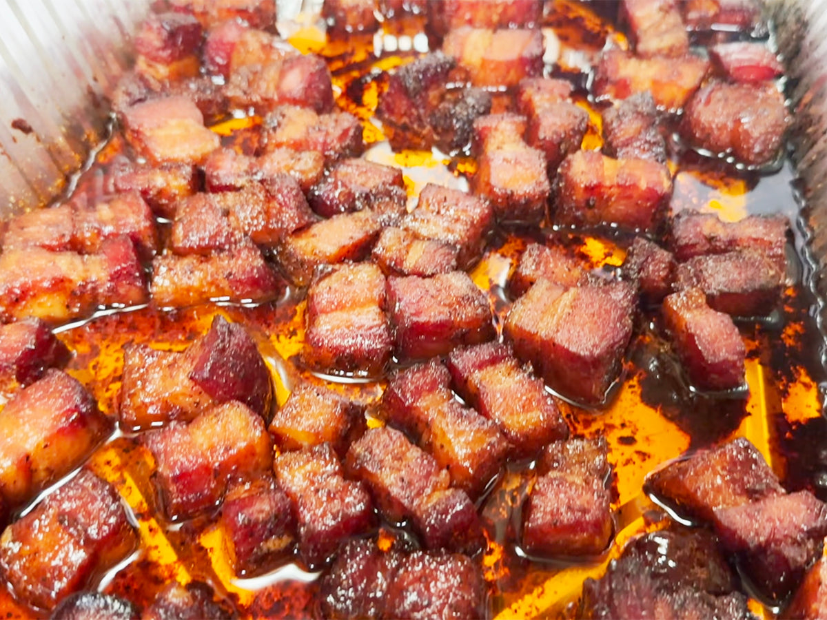 Pellet Smoker Pork Belly Burnt Ends